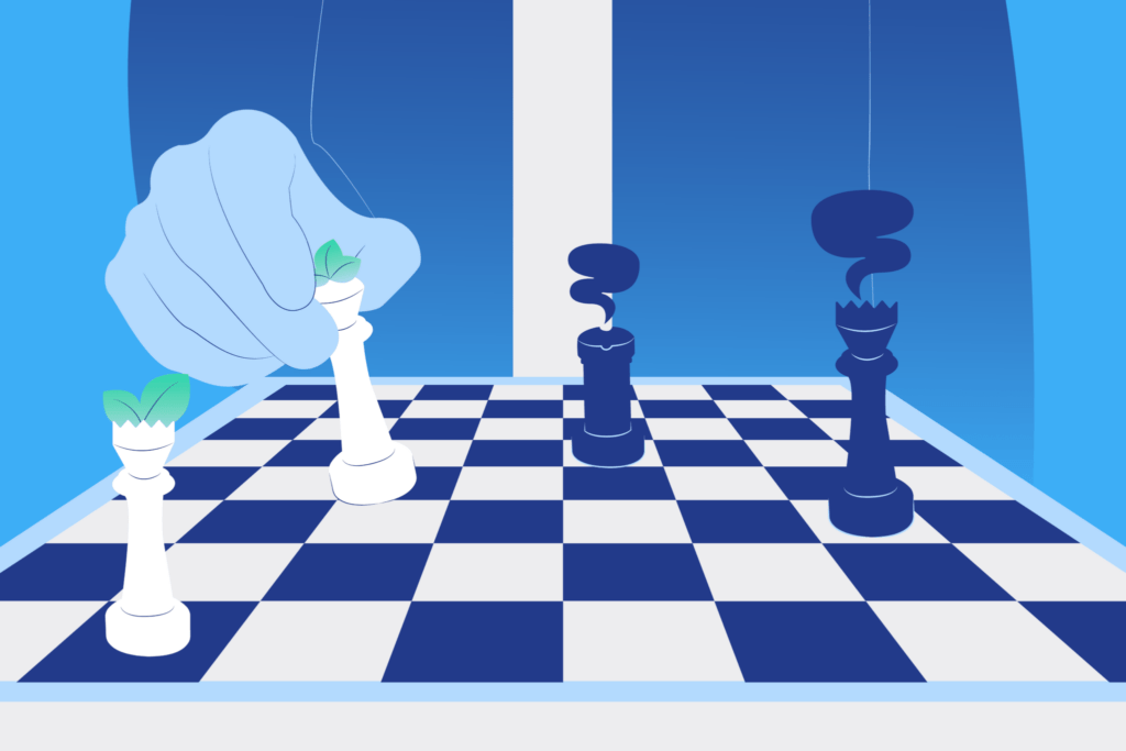 Ilustración conceptual que representa una estrategia de sostenibilidad