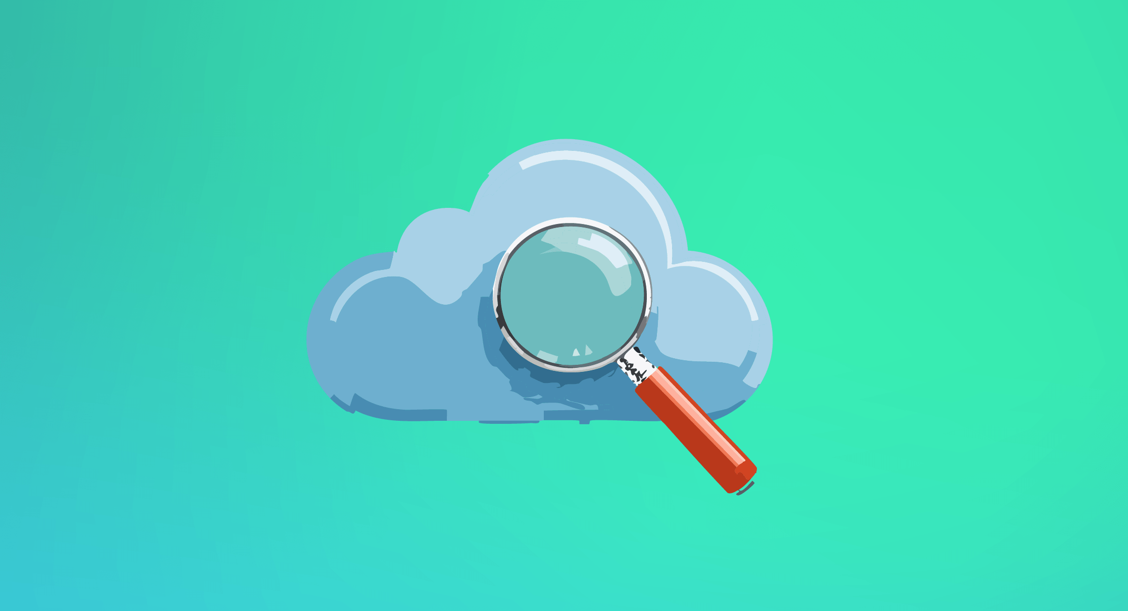 Ilustración de una nube y una lupa para representar la Taxonomía Medioambientalmente Sostenible de Chile