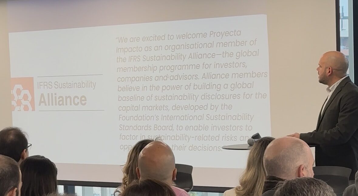 Fotografía del evento de finanzas de sostenibilidad de Proyecta Impacto
