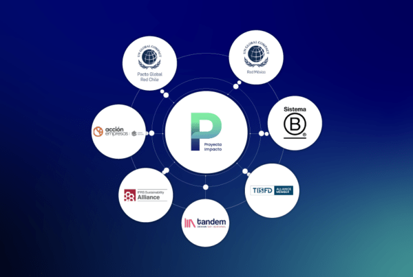 Programa Conexión Proyecta Impacto: red de alianzas estratégicas en sostenibilidad con Pacto Global, Sistema B, Acción Empresas, IFRS Sustainability Alliance, TISFD Alliance y Tandem.